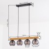 Koyoto Suspension, Boule lumineuse, Suspension Écru, Noir, 4 lumières