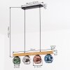 Ripoll Suspension, Boule lumineuse, Suspension Écru, Noir, 4 lumières