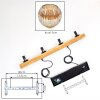 Ripoll Suspension, Boule lumineuse, Suspension Écru, Noir, 4 lumières