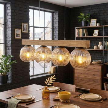 Ripoll Suspension, Boule lumineuse, Suspension Écru, Noir, 4 lumières