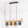 Ripoll Suspension, Boule lumineuse, Suspension Écru, Noir, 4 lumières