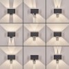 Almodofa Lampe murale d´extérieur, Luminaire Up & Down, Applique murale LED Anthracite, 1 lumière, Détecteur de mouvement