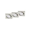 Trio Spot encastrable LED Nickel mat, 3 lumières
