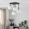Ripoll plafonnier boule en verre opale, luminaire de plafond 4 flammes E14