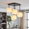 Ripoll plafonnier boule en verre opale, luminaire de plafond 4 flammes E14