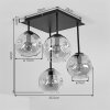 Ripoll plafonnier boule en verre opale, luminaire de plafond 4 flammes E14