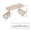 Lemak plafonnier LED spot orientable 2 lampes, rampe de spots GU10 sable