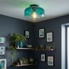 Plafonnier Boza en verre vert dégradé, lampe de plafond rétro Ø 28 cm
