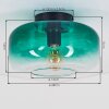 Plafonnier Boza en verre vert dégradé, lampe de plafond rétro Ø 28 cm