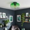 Boza plafonnier en verre vert dégradé vintage Ø 28 cm, douille E27