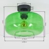 Boza plafonnier en verre vert, abat-jour rond rétro, douille E27 Ø 28 cm