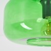 Boza plafonnier rétro en verre vert, abat-jour rond Ø 28 cm