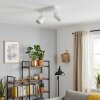 Plafonnier Lemak LED, rampe de spots GU10 blanche à 2 spots orientables