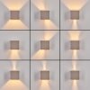Badajoz applique murale extérieure carrée, éclairage mural haut bas, lot de 2