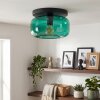 Boza plafonnier rond en verre vert, lampe de plafond vintage pour salon
