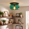 Boza plafonnier rond en verre vert, lampe de plafond vintage pour salon