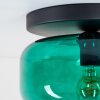 Boza plafonnier rond en verre vert, lampe de plafond vintage pour salon