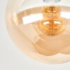 Plafonnier Gastor boule en verre ambré, luminaire de plafond vintage