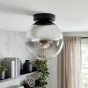 Gastor plafonnier globe en verre fumé E27, style rétro moderne pour salon