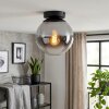 Gastor plafonnier globe en verre fumé E27, style rétro moderne pour salon