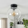 Gastor plafonnier boule en verre transparent, luminaire plafond E27 vintage