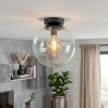 Gastor plafonnier boule en verre transparent, luminaire plafond E27 vintage