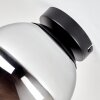 Plafonnier Gastor avec abat-jour en verre fumé et chromé, ø 20 cm, E27