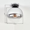 Plafonnier Gastor moderne avec abat-jour rond en verre clair et fumé ø 25 cm