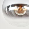 Plafonnier Gastor moderne avec abat-jour rond en verre clair et fumé ø 25 cm