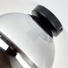 Gastor plafonnier globe en verre fumé, plafonnier boule E27 rétro