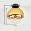 Gastor plafonnier globe E27 rétro vintage, luminaire de plafond rond