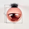Plafonnier rétro Gastor à abat-jour sphérique en verre cuivré, diamètre 25 cm, E27