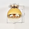 Gastor plafonnier boule ronde, luminaire de plafond globe E27 rétro vintage
