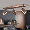 Spot de plafond LED Lemak moderne à trois têtes orientables en métal bronze