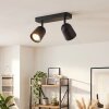 Spot de plafond LED moderne Lemak à deux têtes cylindriques noires orientables