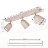 Lemak plafonnier LED 3 spots GU10, plafonnier spot orientable rectangulaire