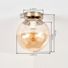Plafonnier Gastor rétro avec abat-jour sphérique en verre ambré, ø 20 cm, E27