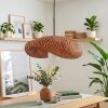 Bauro suspension bambou à abat-jour bombé pour salle à manger, longueur 50 cm
