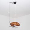 Bauro suspension bambou à abat-jour bombé pour salle à manger, longueur 50 cm