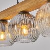 Ripoll suspension à barre de bois linéaire 4 lumières E14, longueur 75 cm