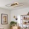 Velani LED Deckenleuchte mit naturfarbenem Holz, rechteckige Wohnzimmerlampe
