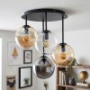 Plafonnier Gastor à globes, luminaire plafond 4 lumières E14 rétro vintage