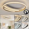 Calista plafonnier LED rond 52 cm pour salon, anneau lumineux plat moderne
