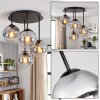 Plafonnier Gastor 4 lumières E14 à globes ronds, style rétro vintage
