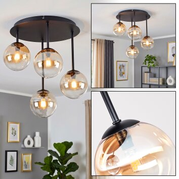 Chehalis plafonnier boule 4 lampes G9, luminaire de plafond moderne vintage