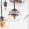 Suspension Koyoto avec 6 abat-jour en verre ambré, clair et fumé, réglable au montage
