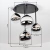 Chehalis plafonnier rond à globes G9, 4 flammes, Ø 38 cm, style rétro