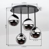 Chehalis plafonnier 4 lumières à boules pendantes G9, rond ø 35 cm vintage