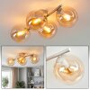 Plafonnier Gastor moderne à 4 lumières avec verre ambré et agencement en grappe