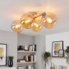 Plafonnier Gastor moderne à 4 lumières avec verre ambré et agencement en grappe